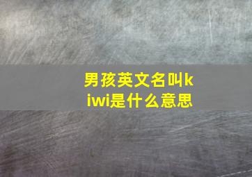 男孩英文名叫kiwi是什么意思