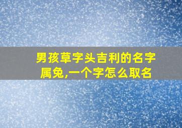 男孩草字头吉利的名字属兔,一个字怎么取名