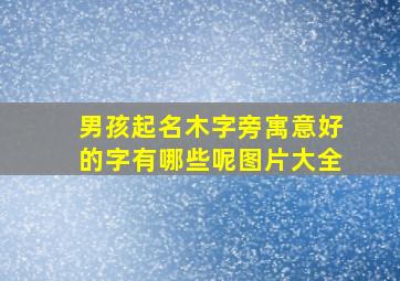 男孩起名木字旁寓意好的字有哪些呢图片大全