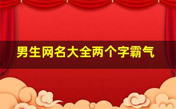 男生网名大全两个字霸气