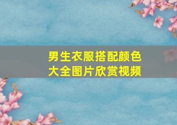 男生衣服搭配颜色大全图片欣赏视频