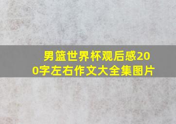 男篮世界杯观后感200字左右作文大全集图片