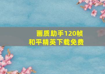 画质助手120帧和平精英下载免费