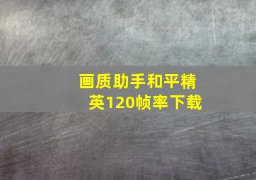 画质助手和平精英120帧率下载