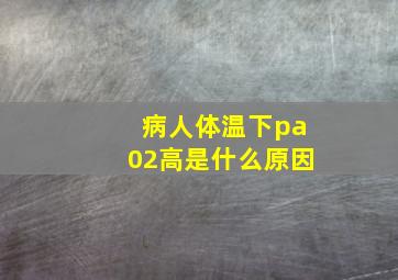 病人体温下pa02高是什么原因