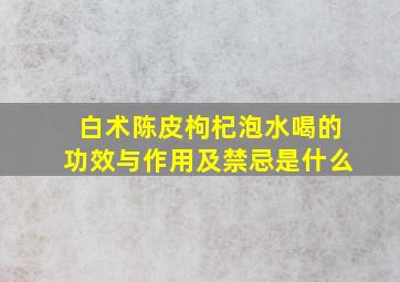 白术陈皮枸杞泡水喝的功效与作用及禁忌是什么