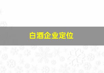 白酒企业定位