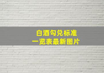 白酒勾兑标准一览表最新图片