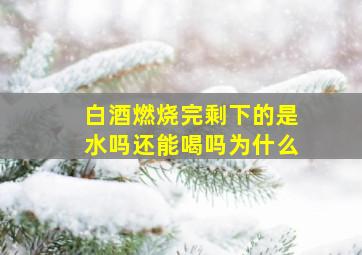 白酒燃烧完剩下的是水吗还能喝吗为什么