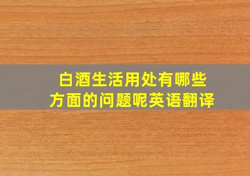 白酒生活用处有哪些方面的问题呢英语翻译