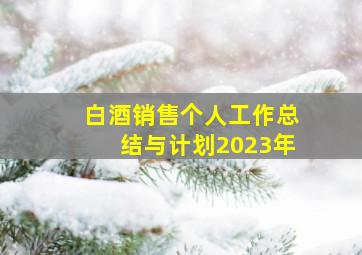 白酒销售个人工作总结与计划2023年