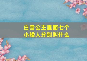 白雪公主里面七个小矮人分别叫什么