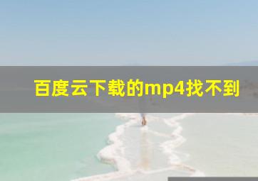 百度云下载的mp4找不到