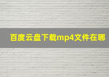 百度云盘下载mp4文件在哪