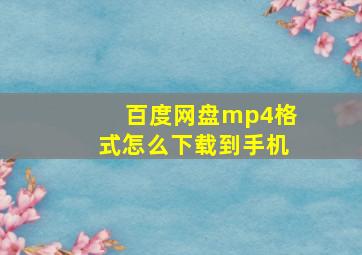 百度网盘mp4格式怎么下载到手机