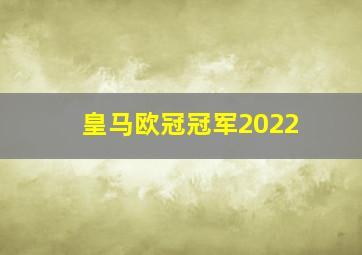 皇马欧冠冠军2022