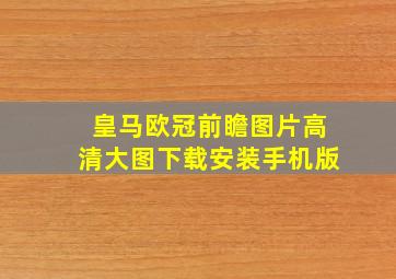 皇马欧冠前瞻图片高清大图下载安装手机版