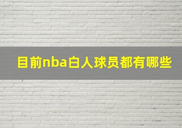 目前nba白人球员都有哪些