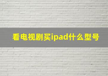 看电视剧买ipad什么型号