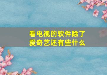 看电视的软件除了爱奇艺还有些什么