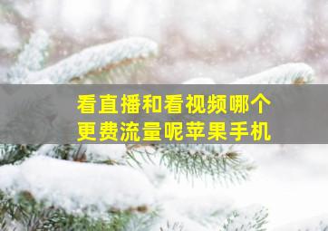 看直播和看视频哪个更费流量呢苹果手机