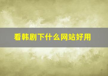 看韩剧下什么网站好用