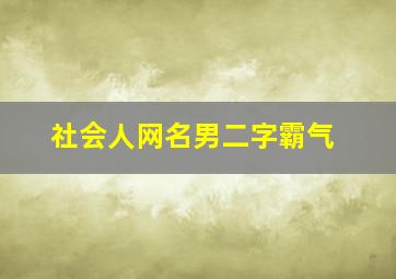 社会人网名男二字霸气