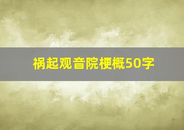 祸起观音院梗概50字