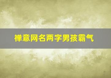 禅意网名两字男孩霸气