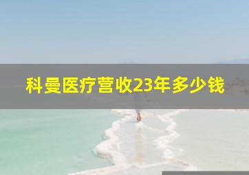 科曼医疗营收23年多少钱