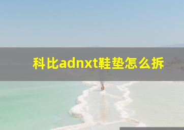 科比adnxt鞋垫怎么拆