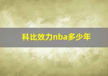 科比效力nba多少年