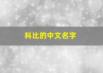 科比的中文名字