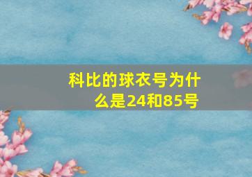 科比的球衣号为什么是24和85号