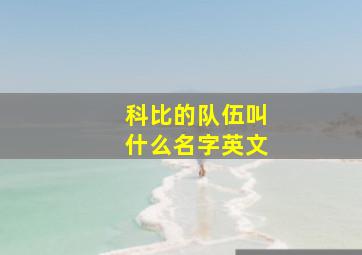 科比的队伍叫什么名字英文