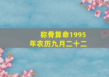 称骨算命1995年农历九月二十二