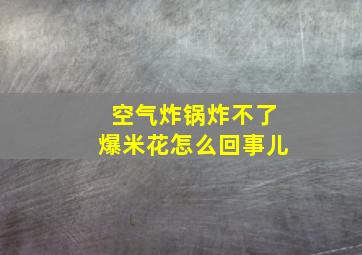 空气炸锅炸不了爆米花怎么回事儿