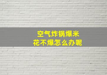 空气炸锅爆米花不爆怎么办呢