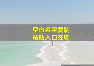 空白名字复制粘贴入口在哪