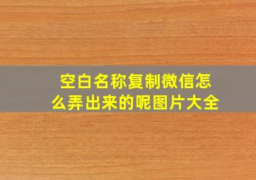 空白名称复制微信怎么弄出来的呢图片大全