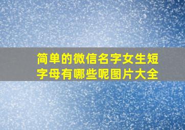 简单的微信名字女生短字母有哪些呢图片大全