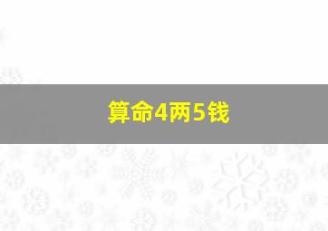 算命4两5钱