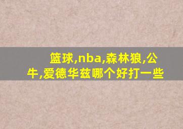 篮球,nba,森林狼,公牛,爱德华兹哪个好打一些