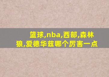 篮球,nba,西部,森林狼,爱德华兹哪个厉害一点