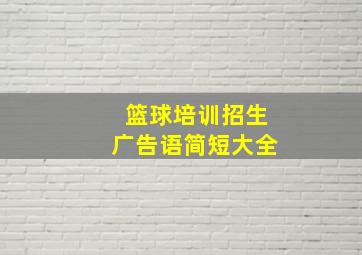 篮球培训招生广告语简短大全