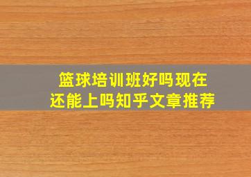 篮球培训班好吗现在还能上吗知乎文章推荐