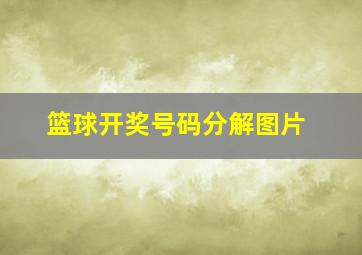 篮球开奖号码分解图片