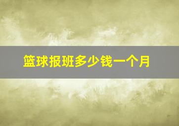 篮球报班多少钱一个月