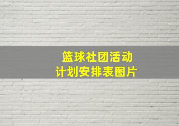 篮球社团活动计划安排表图片