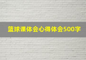 篮球课体会心得体会500字